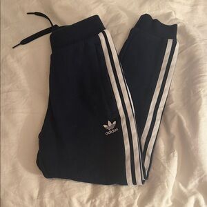 Adidas Kids Navy Joggers with White Accents